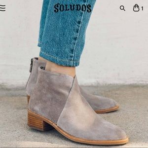 Soludos Venetian Mineral Grey Suede Bootie